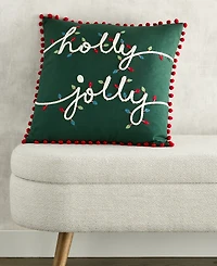 Holiday Lane Holly Jolly Decorative Pillow, 18" x 18", Exclusively for Macy's