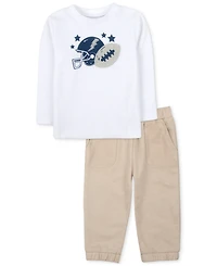 Baby Essentials Boys Varsity Jacket, Football T-Shirt & Pants, 3 Piece Set