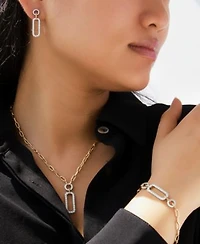 Wrapped In Love Diamond Pave Paperclip Link Bracelet Necklace Drop Earrings Collection In 14k Gold Exclusively At Macys