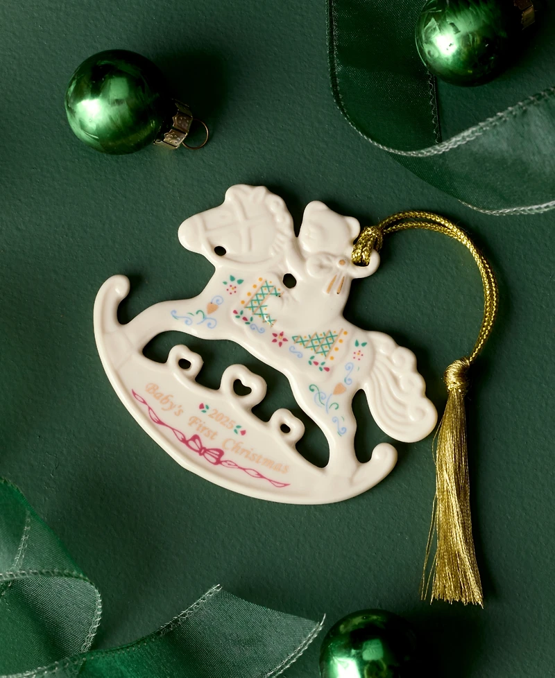 Lenox 2025 Baby's 1st Christmas Rocking Horse Ornament