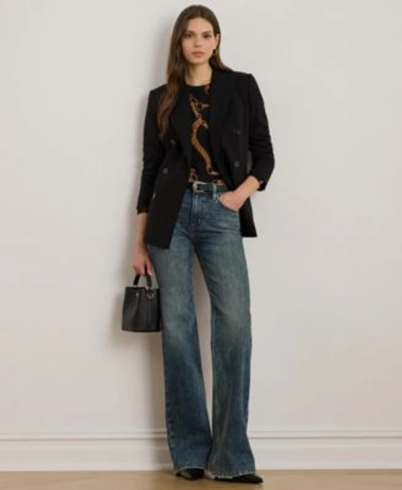 Lauren Ralph Lauren Womens High Rise Flare Jeans 0p 22w