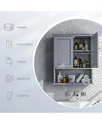 Volenca Wall Mount Bathroom Cabinet Storage Organizer with Doors and Shelves