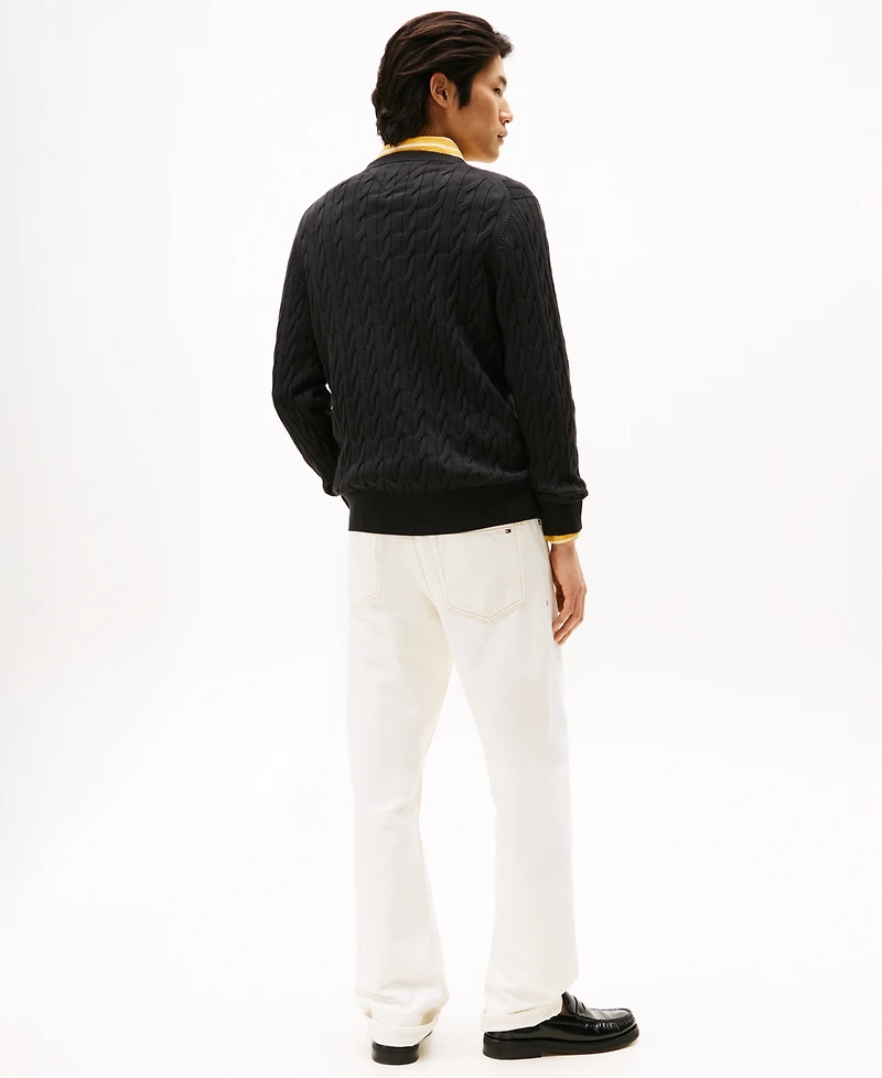 Tommy Hilfiger Men's Classic Cable Crewneck Sweater