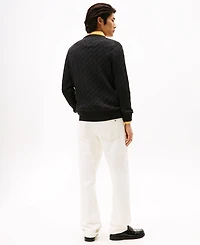 Tommy Hilfiger Men's Classic Cable Crewneck Sweater