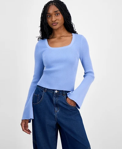 Madden Girl Juniors' Square-Neck Sweater