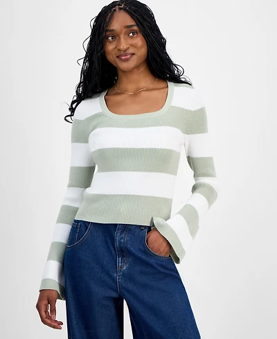 Madden Girl Juniors' Square-Neck Sweater