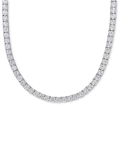 Lab Grown White Sapphire Tennis Necklace (33 ct. t.w.) in Sterling Silver, 18" (Also Available in 18k Gold Plated over Sterling Silver)