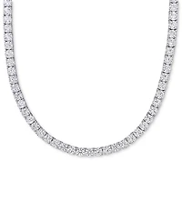 Lab Grown White Sapphire Tennis Necklace (33 ct. t.w.) in Sterling Silver, 18" (Also Available in 18k Gold Plated over Sterling Silver)