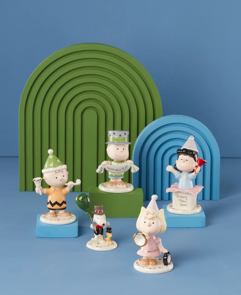 Lenox Peanuts Happy New Year Porcelain Figurines, Set of 5