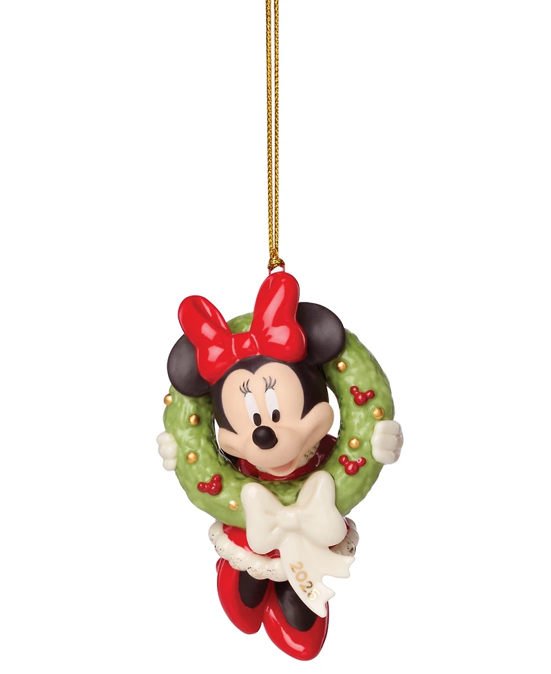 Lenox 2025 Holiday Wreath Minnie Mouse Ornament