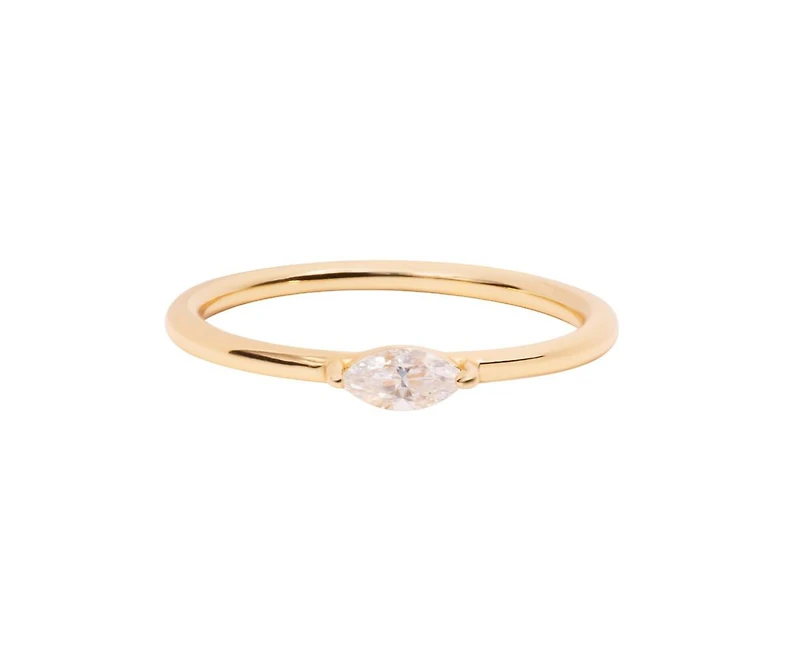 Marquise Birthstone Ring - April Moissanite