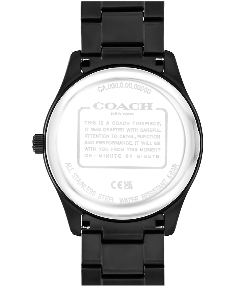 Coach Men's Oliver Black Ip Stainless Steel Bracelet Watch, 41mm