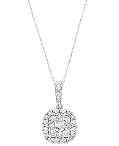 Wrapped in Love Diamond Cluster Pendant Necklace (2 ct. t.w.) in 14k White Gold, 18" + 2" extender, Exclusively at Macy's