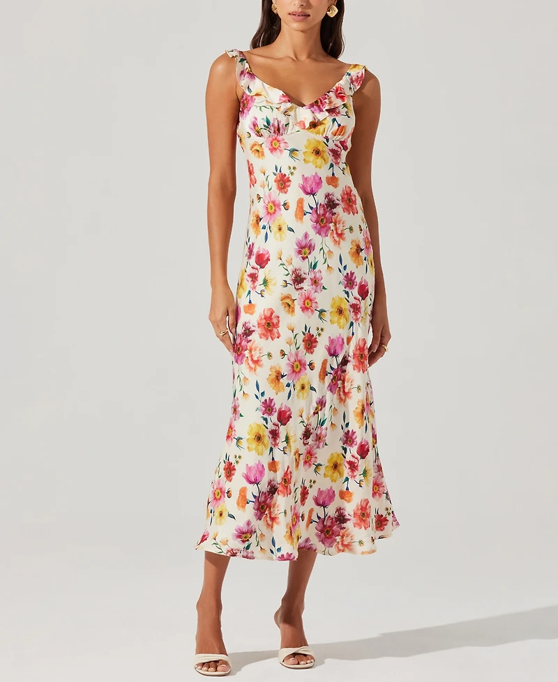 Astr the Label Women's Zoie Floral Print Sleeveless Midi Dress