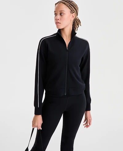 Id Ideology Women's Relaxed Butter Soft Funnel-Neck Zip-Front Sweater, Macy's Exclusive