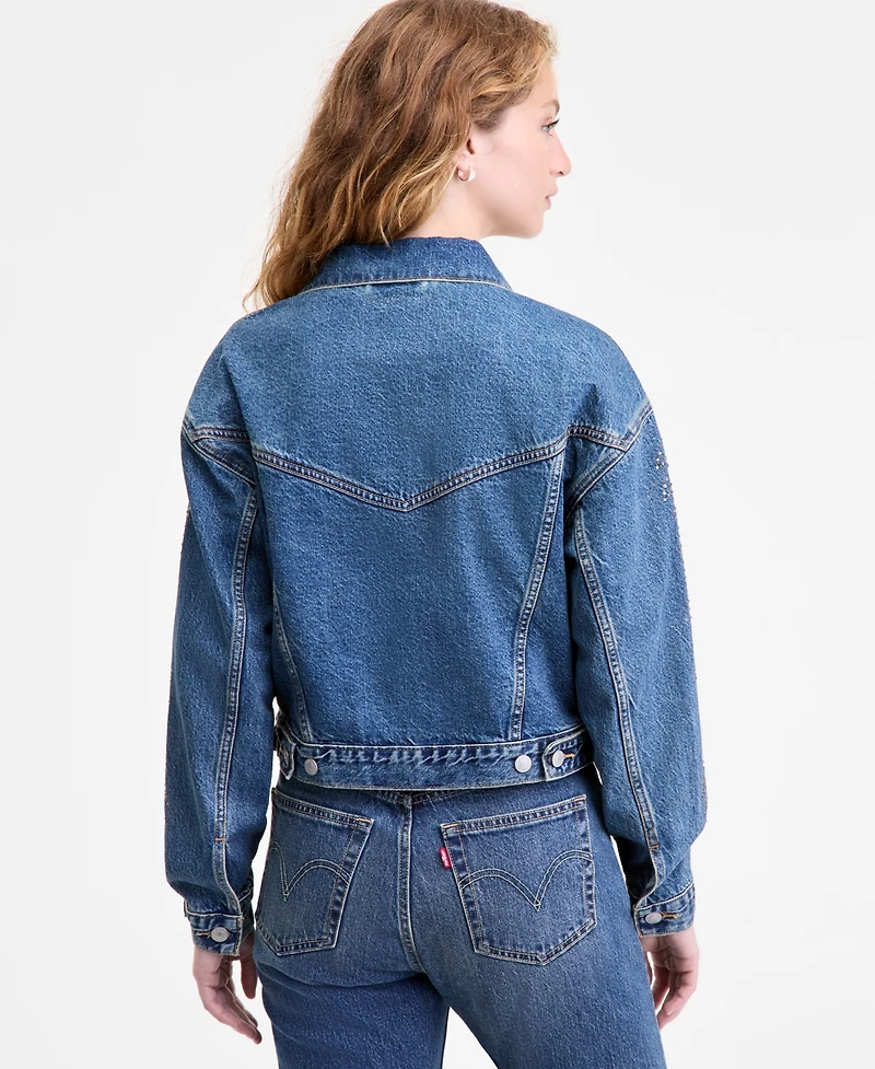 Levi's Women's '90s Embellished Cotton Denim Trucker Jacket