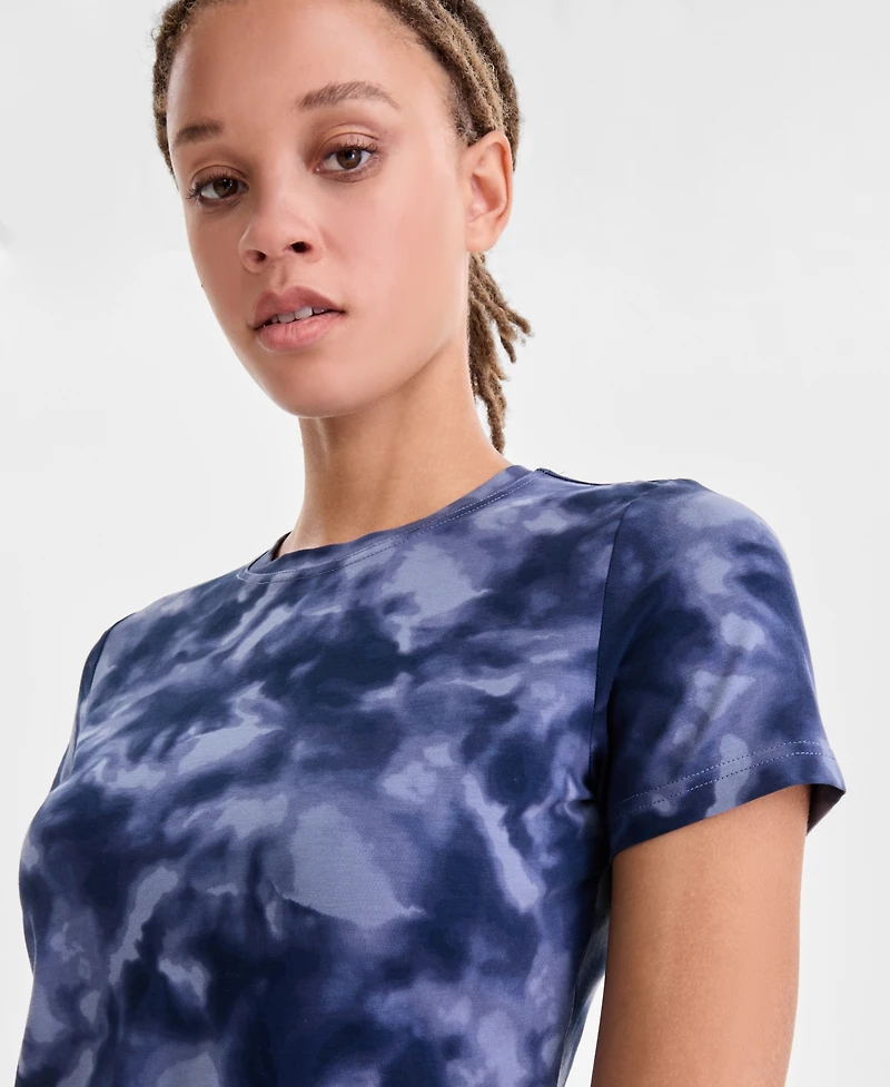 Id Ideology Women's Relaxed Smoky Dye Essential T-Shirt, Macy's Exclusive
