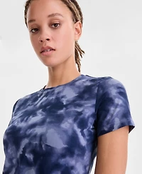 Id Ideology Women's Relaxed Smoky Dye Essential T-Shirt, Macy's Exclusive