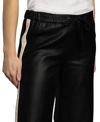Sanctuary Women's High-Rise Coated Twill Track Pants