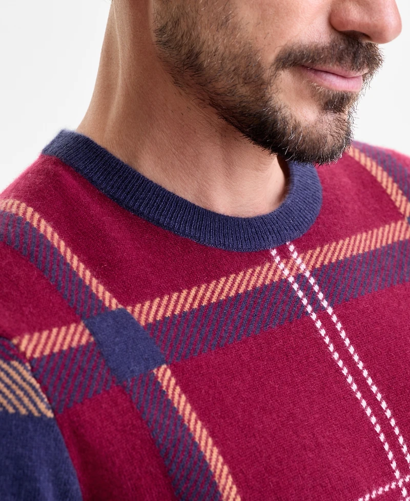 Club Room Men's Patrick Regular-Fit Plaid 100% Cashmere Sweater, Macy's Exclusive