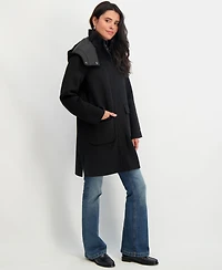 Tahari Women's Hooded Zip-Front Coat