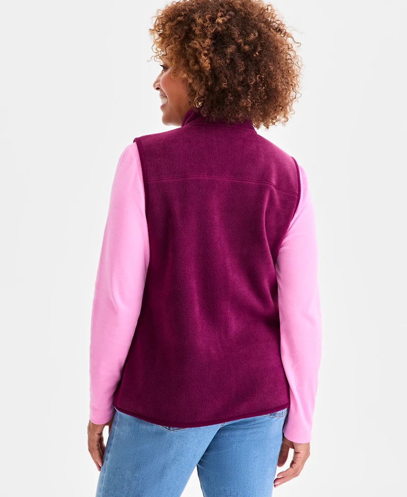 Style & Co Women's Zip-Front Polar Fleece Vest, Created for Macy's