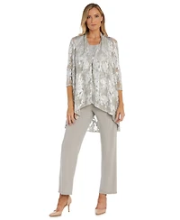 R & M Richards Petite Metallic Swing Jacket, Tank and Pants 3-Pc. Set