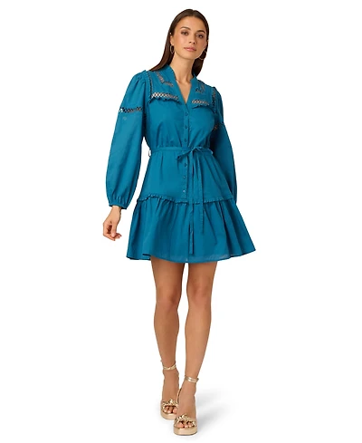 Adrianna Women's Cotton Long-Sleeve Dress