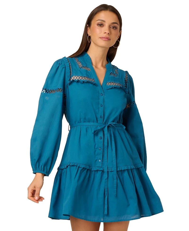 Adrianna Women's Cotton Long-Sleeve Dress