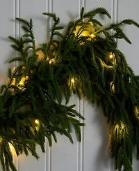 Nearly Natural 6" Pre-Lit Artificial Touch Norfolk Island Pine Garland Led Lights