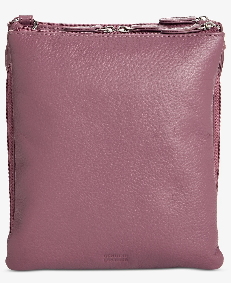 Giani Bernini Triple-Zip Pebble Leather Dasher Crossbody, Created for Macy's