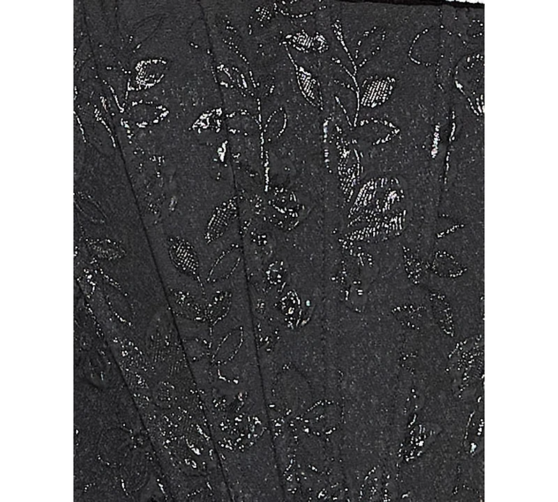 City Studios Juniors' Metallic Jacquard Fit & Flare Dress
