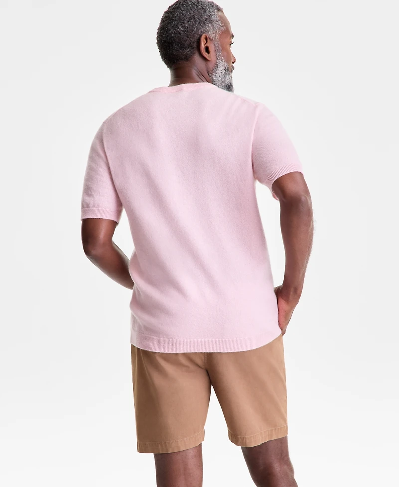 Club Room Men's Regular-Fit Textured 100% Cashmere Sweater T-Shirt, Macy's Exclusive