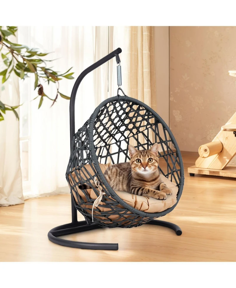 Streamdale Furniture Cat Swing Bed with Stand - Yellow