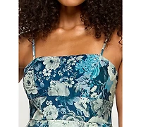 Katia Rae Juniors' Satin Shimmer Fit & Flare Dress