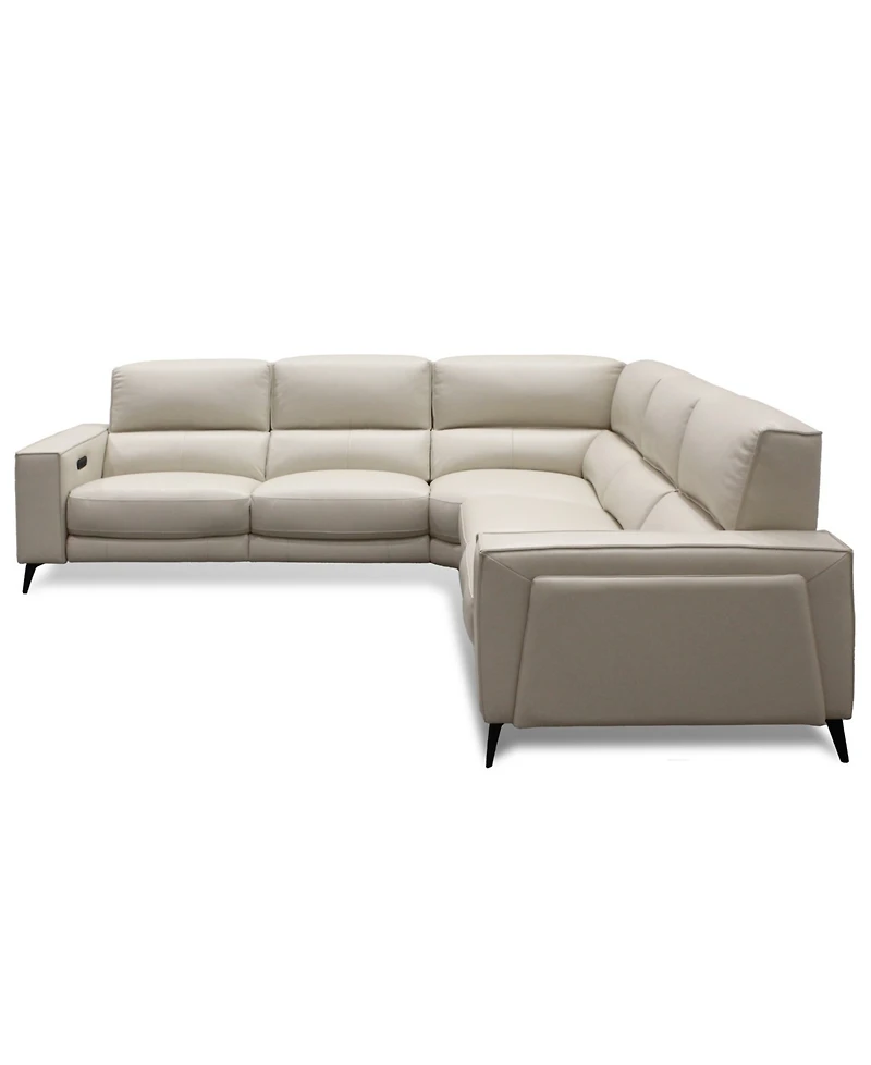 Neiwert 3-Pc. Leather Sofa Sectional with 3 Power Recliners