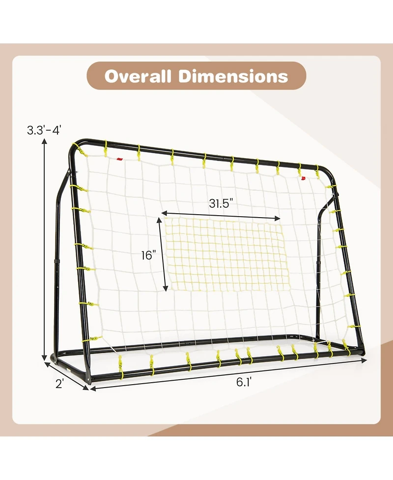 2-in-1 Kids Soccer Rebounder and Soccer Goal with Adjustable Height