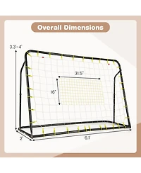 2-in-1 Kids Soccer Rebounder and Soccer Goal with Adjustable Height
