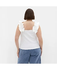 City Chic Plus Aria Frill Top