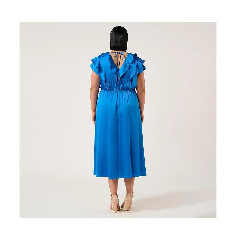 Estelle Poseidon Ruffle Midi Dress