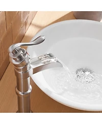 Greenspring Waterfall Single Hole Single-Handle Vessel Bathroom Faucet With Pop-up Drain Matte Black