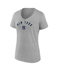 Fanatics Women's Gray New York Yankees V-Neck T-Shirt