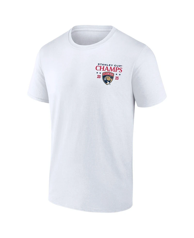 Fanatics Men's White Florida Panthers 2025 Stanley Cup Champions Jersey Roster T-Shirt