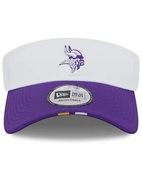 New Era Men's White/Purple Minnesota Vikings 2025 Nfl Training Camp Adjustable Visor Hat
