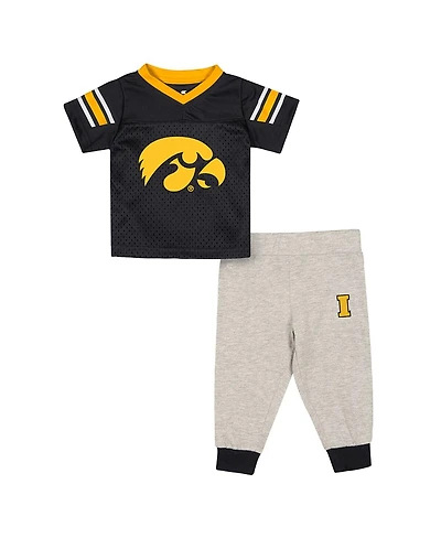 Colosseum Baby Boys and Girls 2-Piece Iowa Hawkeyes Field Time Football Jersey and Pants Set