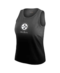 Wear by Erin Andrews Women's x Gracie Hunt Black Pittsburgh Steelers Ombre Tank Top