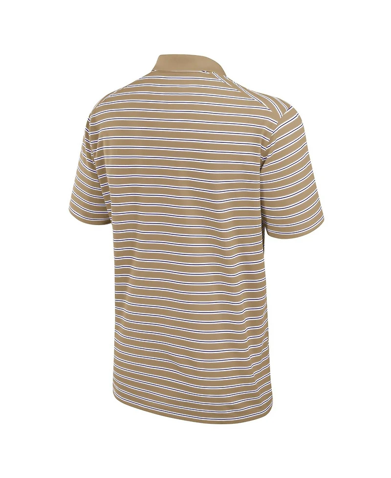 Nike Men's Tan Lsu Tigers Athletic Prep Striped Performance Polo Shirt