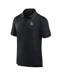 Fanatics Men's Black Los Angeles Dodgers Front Office Move Mono Pique Polo Shirt
