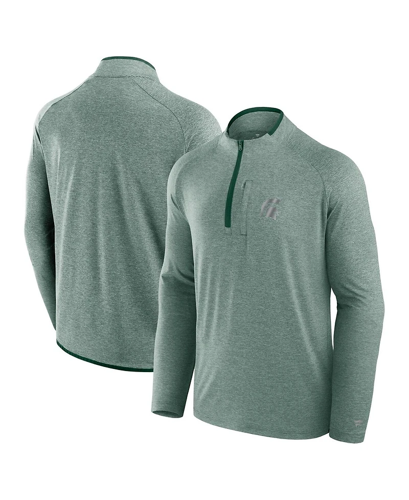 Fanatics Men's Green Michigan State Spartans Mock Neck Half-Zip Pullover Jacket