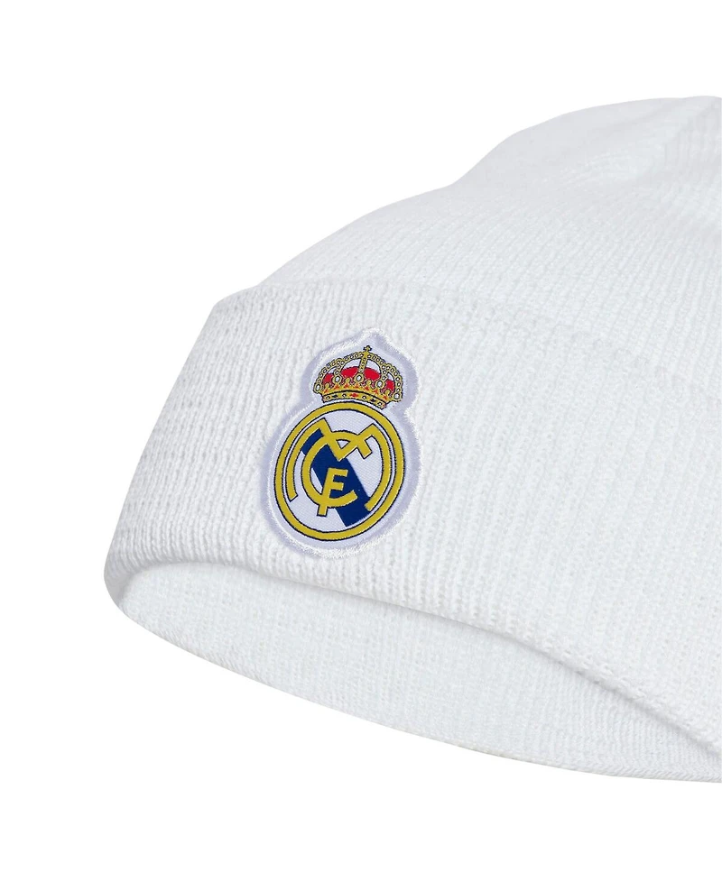 Adidas Men's and Women's White Real Madrid Cuffed Knit Hat